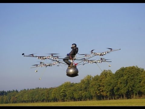 World’s first manned flight with an electric multicopter